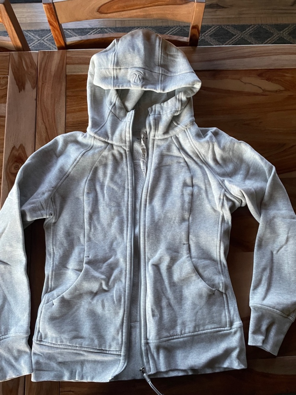 Lululemon Scuba light gray full-zip fleece hoodie